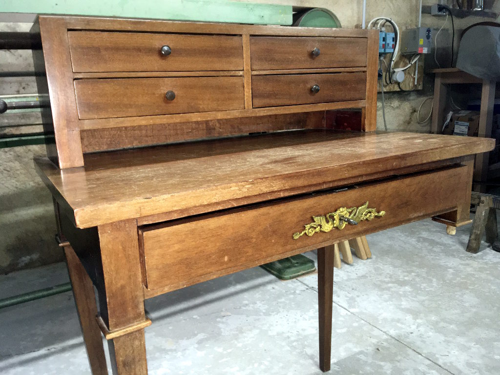 bonheur du jour bureau à gradin secrétaire en acajou