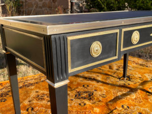bureau Louis XVI cuir bronze paris ébéniste
